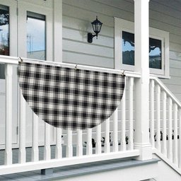 ScotsTee Shop Scottish MacFie Black & White Modern Tartan Non-Pleated Fan Flag Bunting Banner