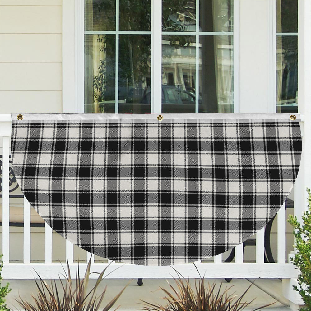 ScotsTee Shop Scottish MacFie Black & White Modern Tartan Non-Pleated Fan Flag Bunting Banner