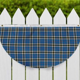 ScotsTee Shop Scottish Thompson Dress Blue Modern Tartan Non-Pleated Fan Flag Bunting Banner