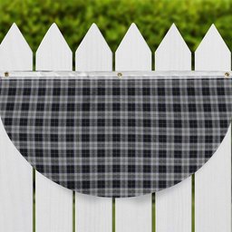 ScotsTee Shop Scottish Menzies Black Dress Tartan Non-Pleated Fan Flag Bunting Banner