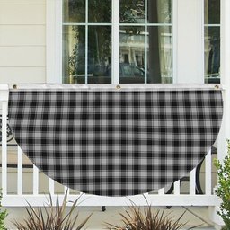 ScotsTee Shop Scottish MacPhee Black and White Tartan Non-Pleated Fan Flag Bunting Banner