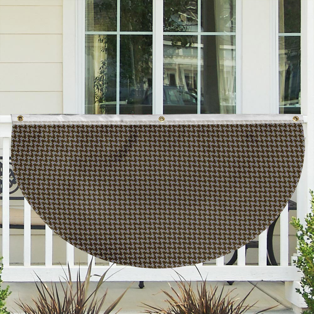 ScotsTee Shop Scottish Shepherd Brown & White Tartan Non-Pleated Fan Flag Bunting Banner