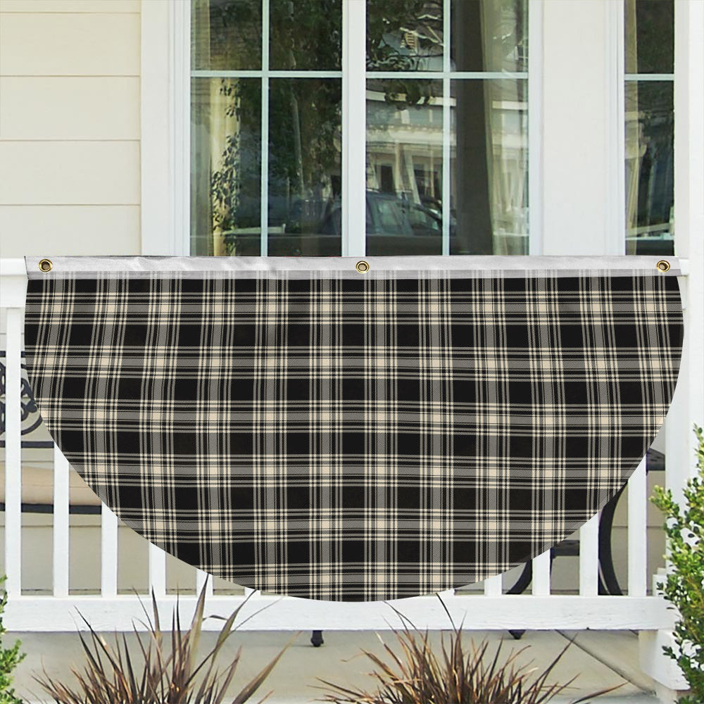ScotsTee Shop Scottish Menzies Black & White Ancient Tartan Non-Pleated Fan Flag Bunting Banner