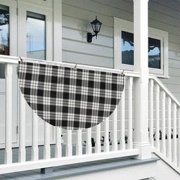 ScotsTee Shop Scottish McFarland Black White Tartan Non-Pleated Fan Flag Bunting Banner