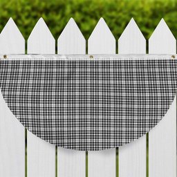 ScotsTee Shop Scottish Scott Black White Tartan Non-Pleated Fan Flag Bunting Banner