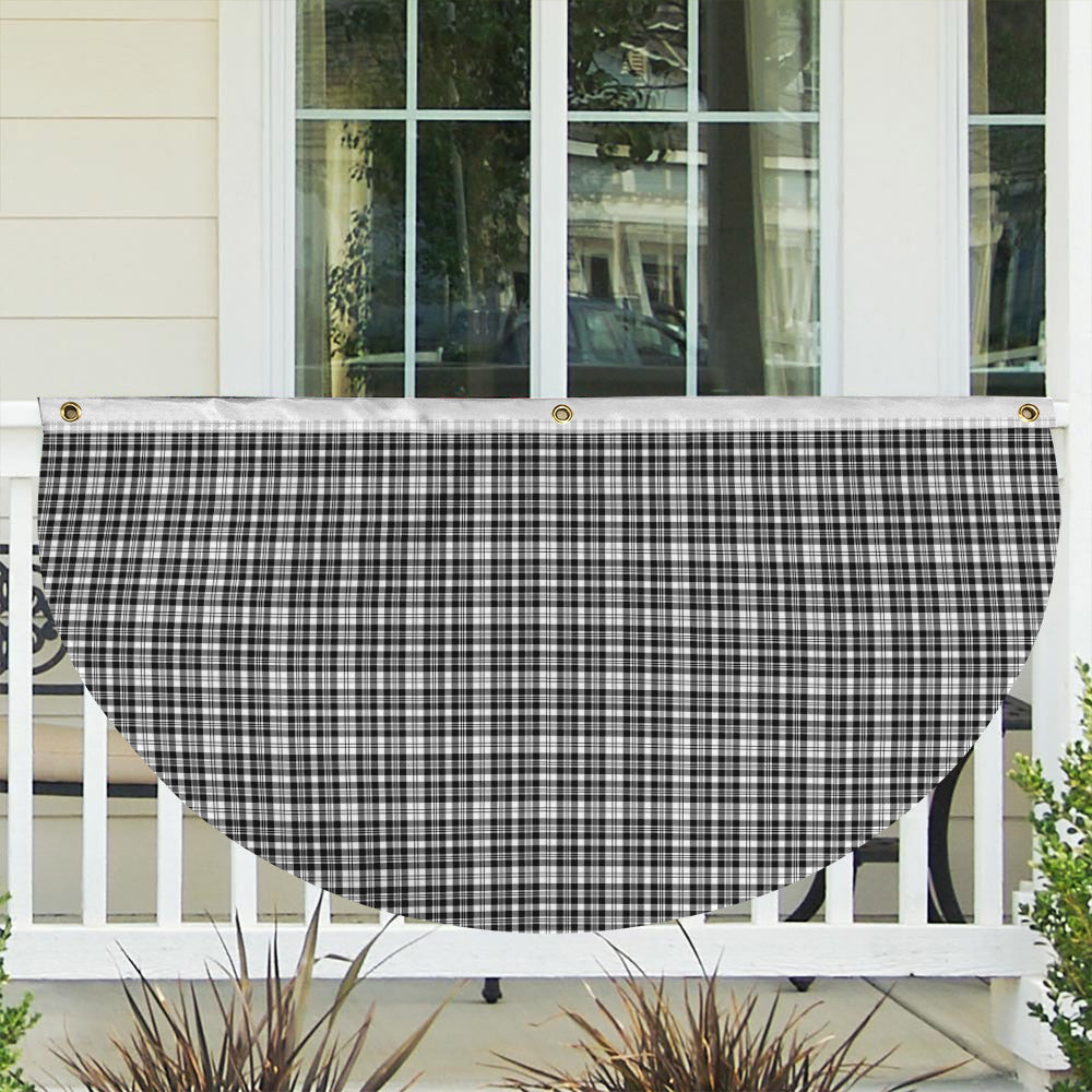 ScotsTee Shop Scottish Scott Black White Tartan Non-Pleated Fan Flag Bunting Banner