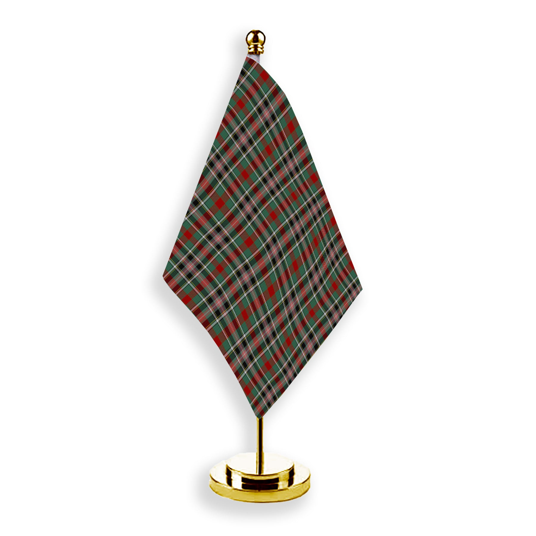 ScotsTee Shop Scottish Bruce of Kinnaird Tartan Plaid Desk Flag