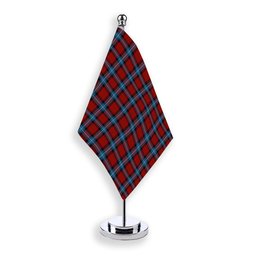 ScotsTee Shop Scottish Baillie of Polkemmet Red Tartan Plaid Desk Flag