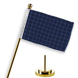 ScotsTee Shop Scottish Clergy Clark Light Blue lines 1 Tartan Plaid Desk Flag