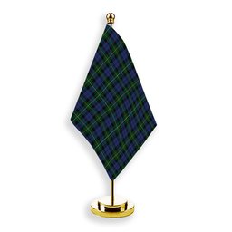 ScotsTee Shop Scottish Campbell of Loudoun Tartan Plaid Desk Flag