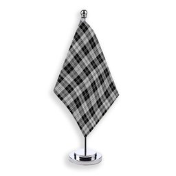 ScotsTee Shop Scottish Erskine Black and White Tartan Plaid Desk Flag