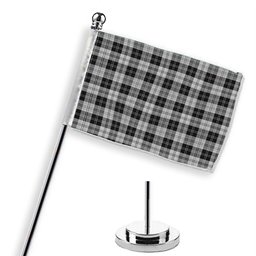 ScotsTee Shop Scottish Erskine Black and White Tartan Plaid Desk Flag