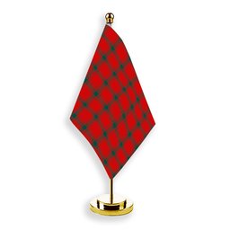 ScotsTee Shop Scottish Donald of the Isles Red Modern Tartan Plaid Desk Flag
