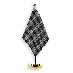 ScotsTee Shop Scottish Menzies Black and White Tartan Plaid Desk Flag