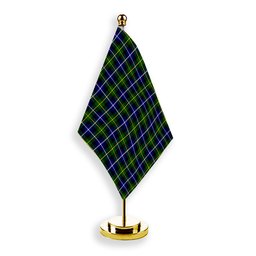 ScotsTee Shop Scottish MacNeill of Barra Modern Tartan Plaid Desk Flag