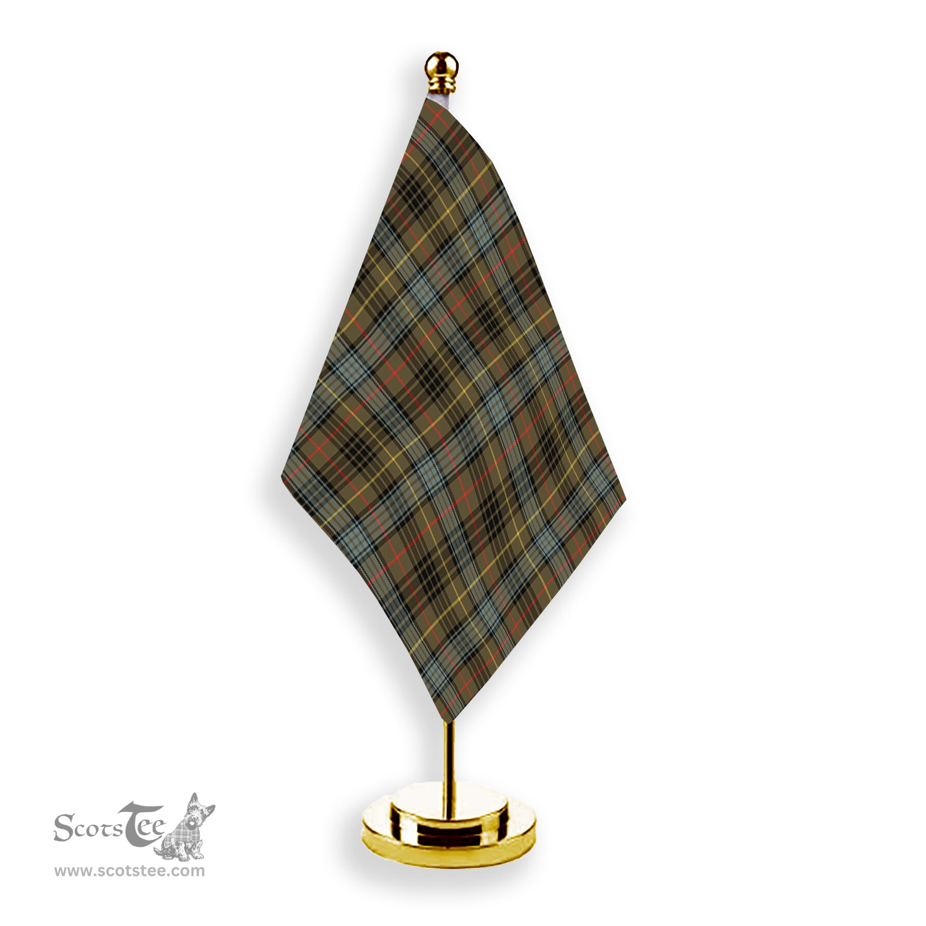 ScotsTee Shop Scottish Stewart Hunting Weathered Tartan Plaid Desk Flag