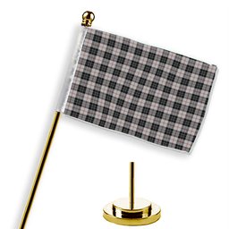 ScotsTee Shop Scottish MacPherson of Cluny Black and White Tartan Plaid Desk Flag