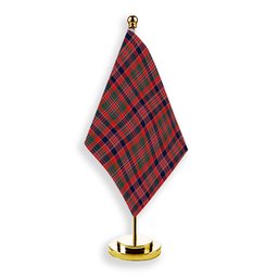 ScotsTee Shop Scottish McDonald of Boisdale Modern Tartan Plaid Desk Flag