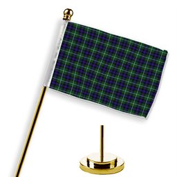 ScotsTee Shop Scottish MacDonald of the Isles Hunting Modern Tartan Plaid Desk Flag