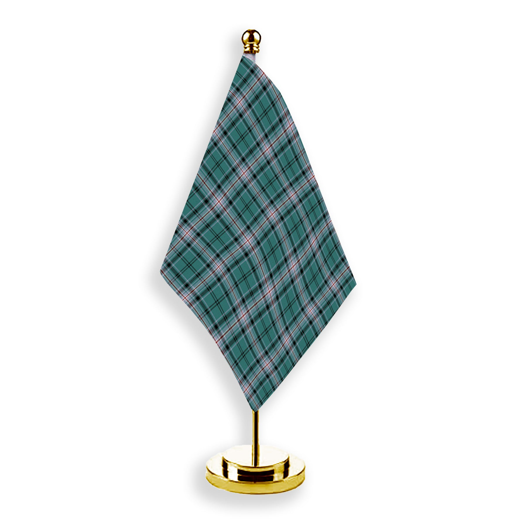 ScotsTee Shop Scottish Kelly of Sleat Hunting Modern Tartan Plaid Desk Flag