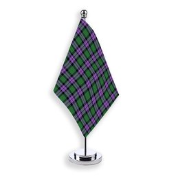 ScotsTee Shop Scottish MacArthur of Milton Ancient Tartan Plaid Desk Flag