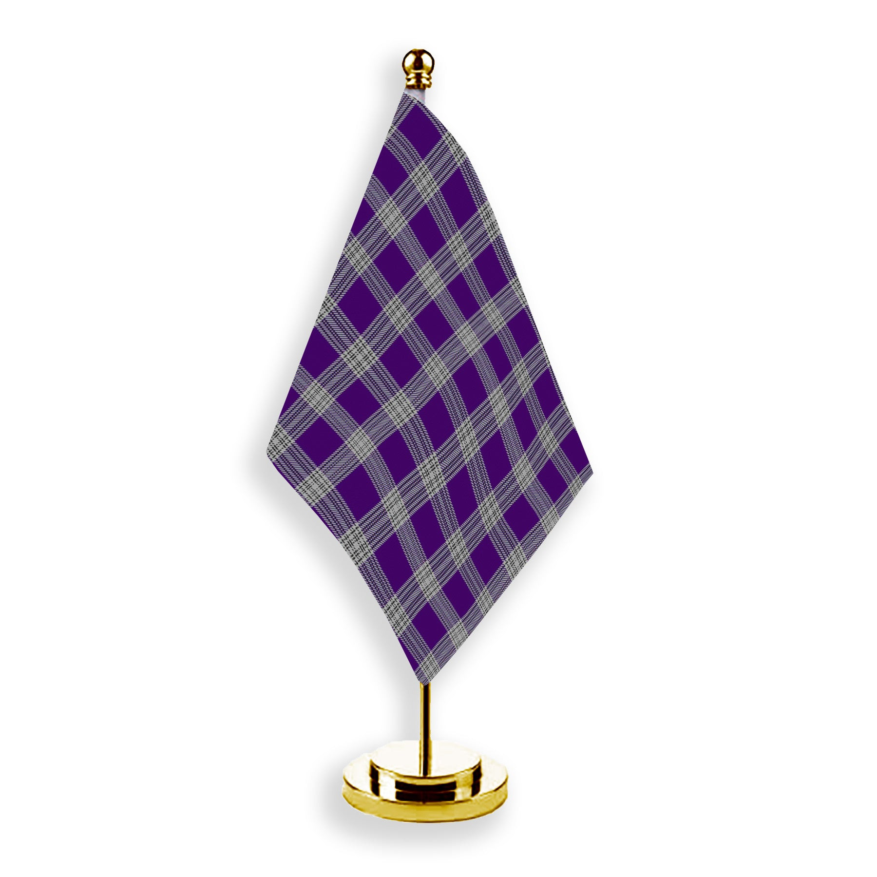 ScotsTee Shop Scottish Menzies Mauve and White Tartan Plaid Desk Flag