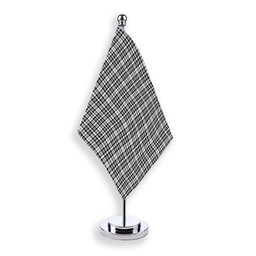 ScotsTee Shop Scottish Scott Black and White Modern Tartan Plaid Desk Flag