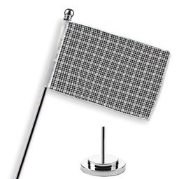ScotsTee Shop Scottish Scott Black and White Modern Tartan Plaid Desk Flag