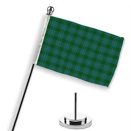 ScotsTee Shop Scottish Irvine of Bonshaw Tartan Plaid Desk Flag