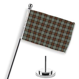 ScotsTee Shop Scottish MacLeod Of Harris Weathered Tartan Plaid Desk Flag