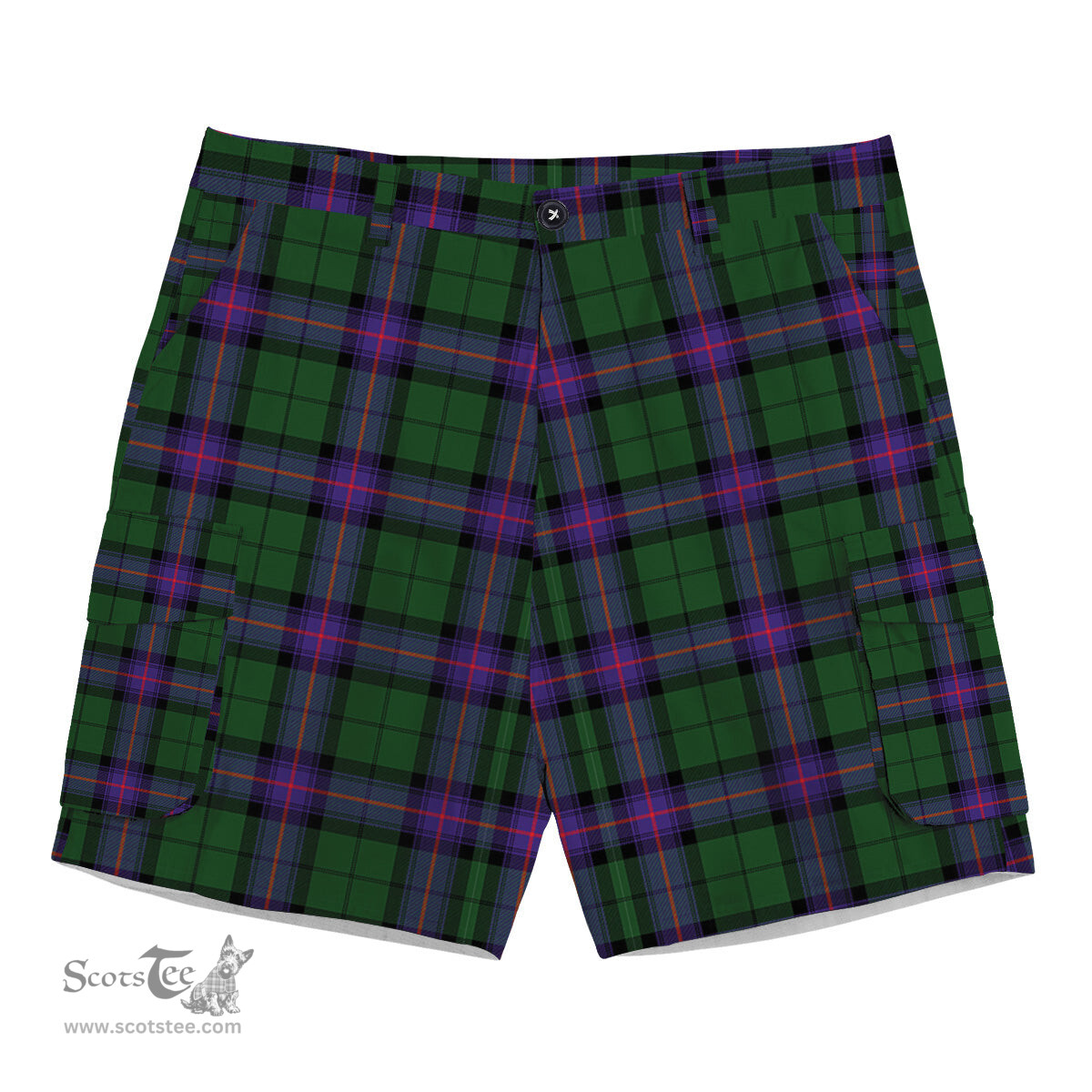 ScotsTee Shop Scottish Armstrong Modern Tartan Plaid Cargo Shorts for Men