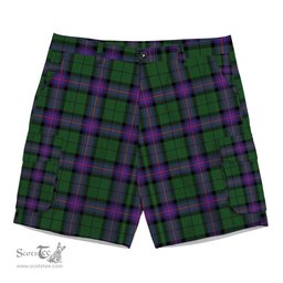 ScotsTee Shop Scottish Armstrong Modern Tartan Plaid Cargo Shorts for Men