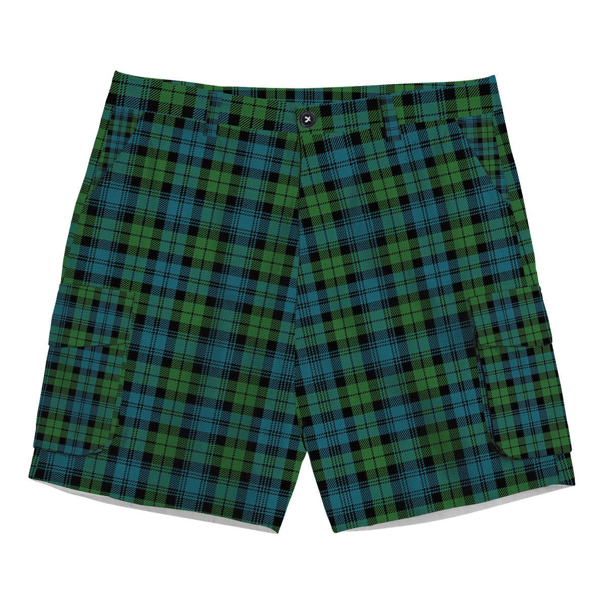 ScotsTee Shop Scottish Black Watch Ancient Clan Tartan Plaid Cargo Shorts for Men