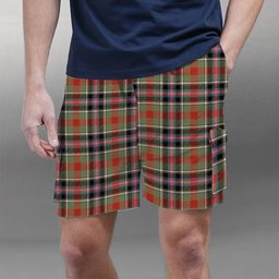 ScotsTee Shop Scottish Bruce of Kinnaird Ancient Tartan Plaid Cargo Shorts for Men