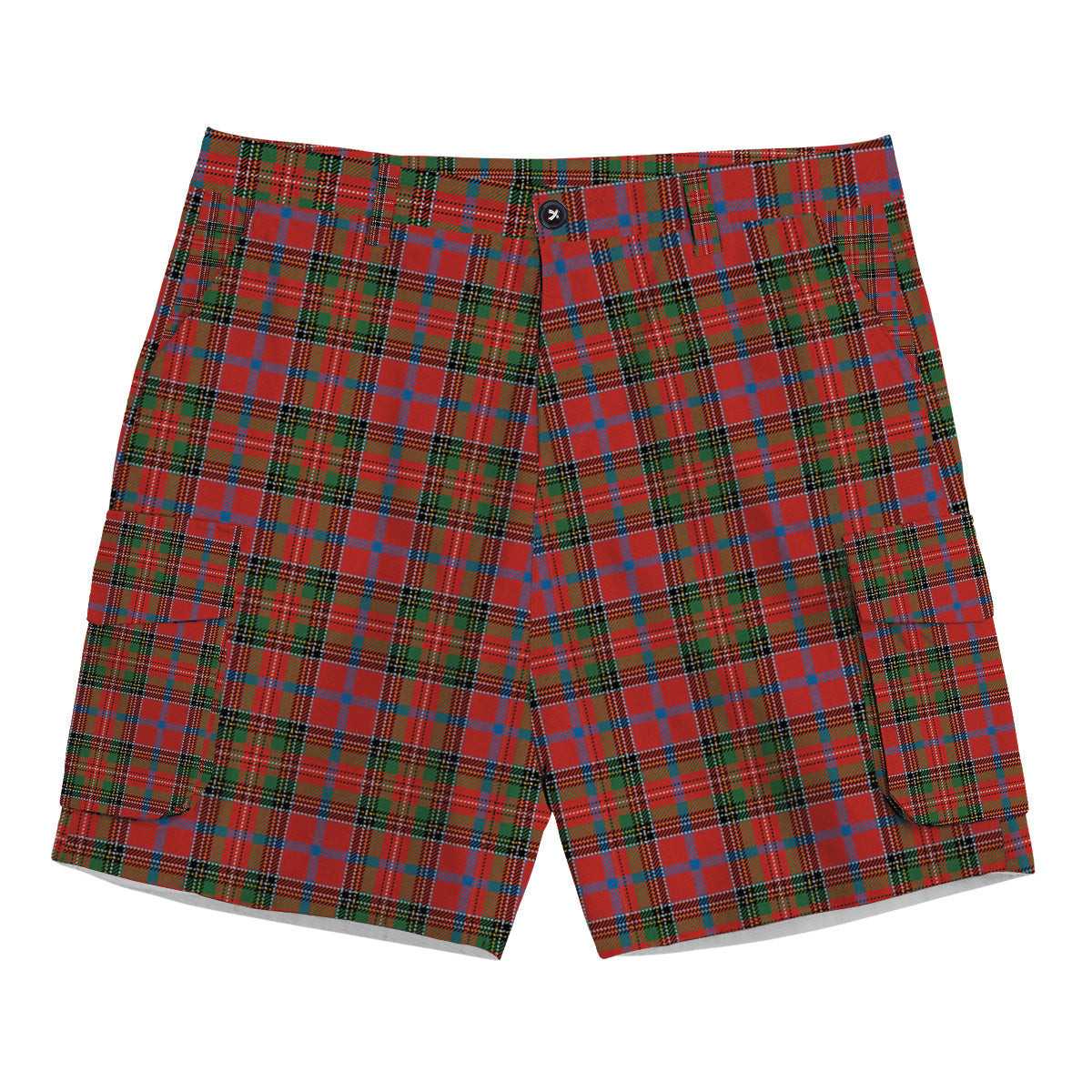 ScotsTee Shop Scottish Brown of Castledean (Broun of Castledean) Ancient Tartan Plaid Cargo Shorts for Men