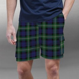 ScotsTee Shop Scottish Baillie of Polkemmet Tartan Plaid Cargo Shorts for Men