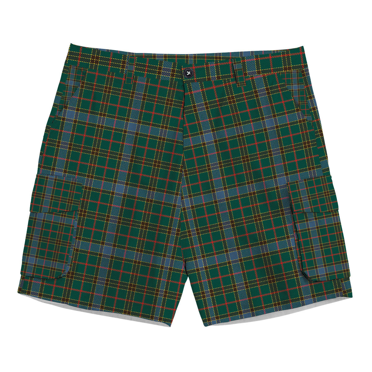 ScotsTee Shop Scottish Balfour Hunting Modern Tartan Plaid Cargo Shorts for Men