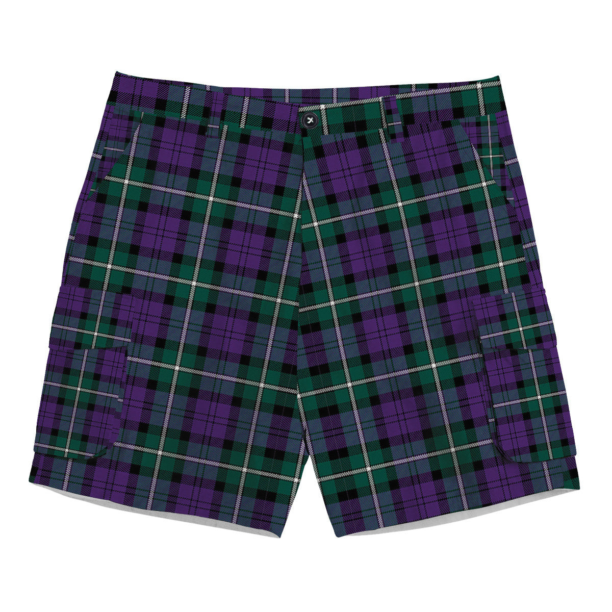 ScotsTee Shop Scottish Baillie Highland Society Modern Tartan Plaid Cargo Shorts for Men