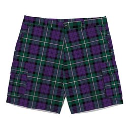 ScotsTee Shop Scottish Baillie Highland Society Modern Tartan Plaid Cargo Shorts for Men