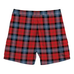 ScotsTee Shop Scottish Baillie of Polkemmet Red Modern Tartan Plaid Cargo Shorts for Men