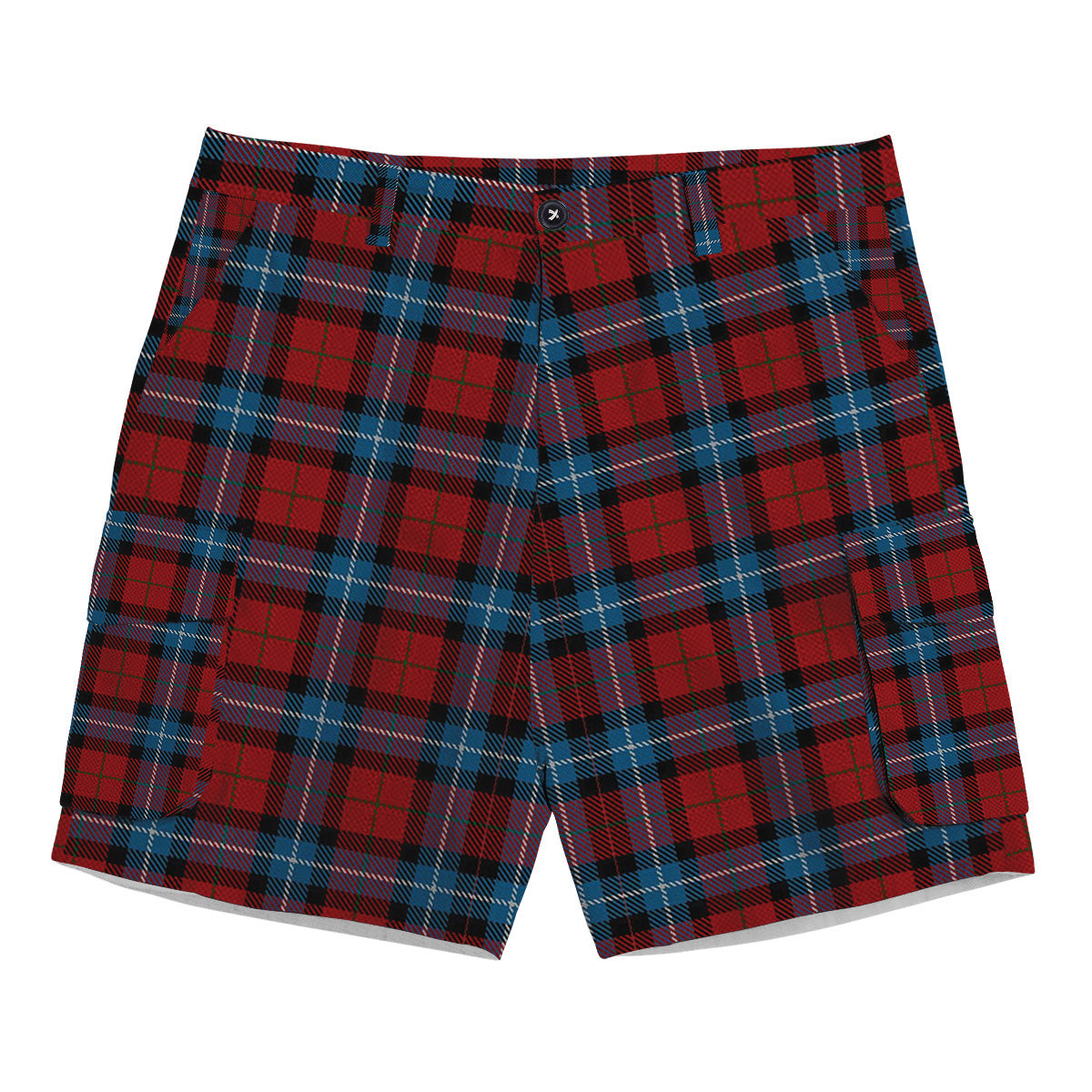 ScotsTee Shop Scottish Baillie of Polkemmet Red Tartan Plaid Cargo Shorts for Men
