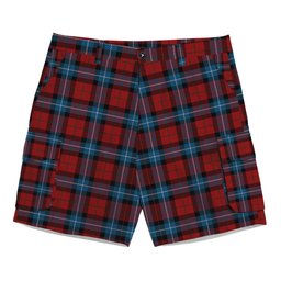 ScotsTee Shop Scottish Baillie of Polkemmet Red Tartan Plaid Cargo Shorts for Men