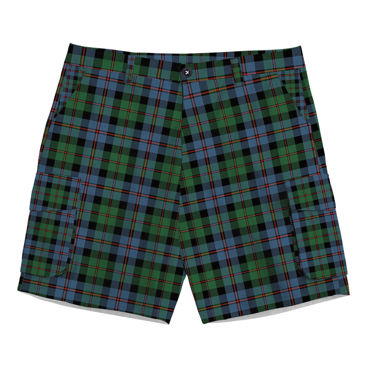 ScotsTee Shop Scottish Black Watch Coarse Kilt Ancient Tartan Plaid Cargo Shorts for Men