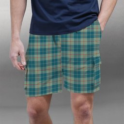 ScotsTee Shop Scottish Barclay Hunting #2 Ancient Clan Tartan Plaid Cargo Shorts for Men