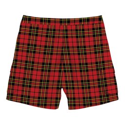 ScotsTee Shop Scottish Brodie Red Modern Tartan Plaid Cargo Shorts for Men