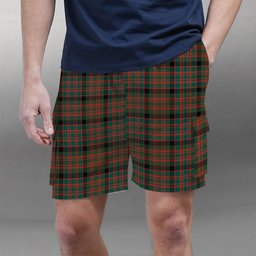 ScotsTee Shop Scottish Bowie Black Modern Tartan Plaid Cargo Shorts for Men
