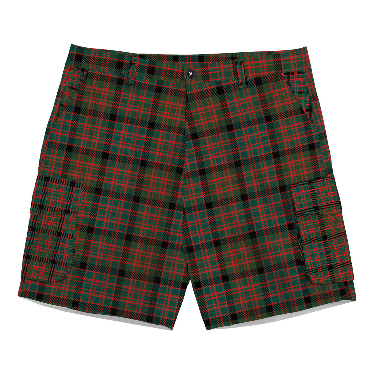 ScotsTee Shop Scottish Bowie Black Modern Tartan Plaid Cargo Shorts for Men