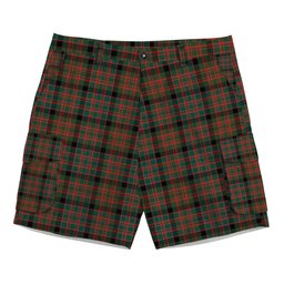 ScotsTee Shop Scottish Bowie Black Modern Tartan Plaid Cargo Shorts for Men