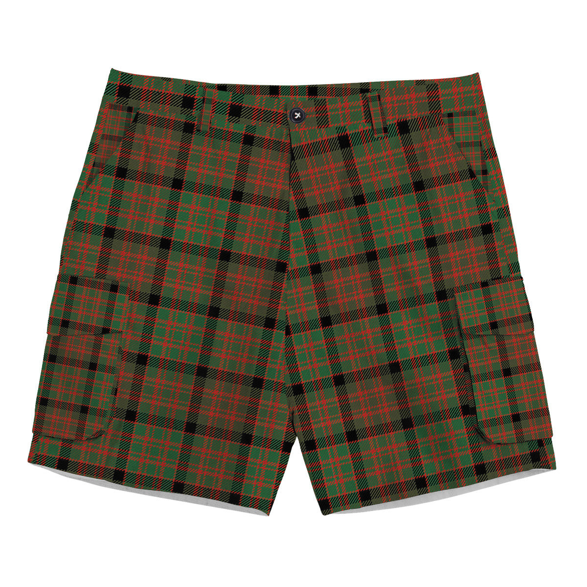 ScotsTee Shop Scottish Bowie Black Ancient Tartan Plaid Cargo Shorts for Men