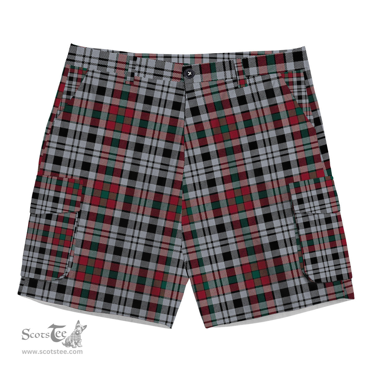ScotsTee Shop Scottish Borthwick Dress Modern Tartan Plaid Cargo Shorts for Men